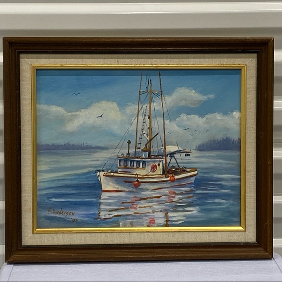 Charming Fishing boat Seascape “The Arielle Troller at La Push” by Anderson - Picture 8 of 16